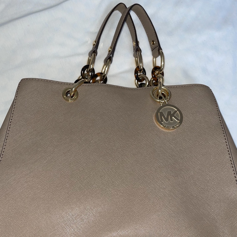 Michael Kors Sofia Taupe Large Shoulder Bag